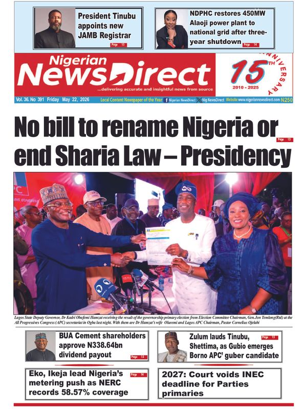 Cover of the Friday, 22 May 2026 edition