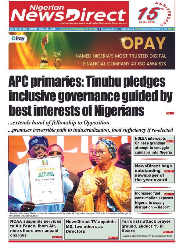 Cover of the Monday, 25 May 2026 edition
