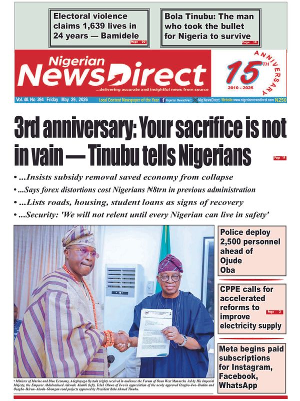 Cover of the Friday, 29 May 2026 edition