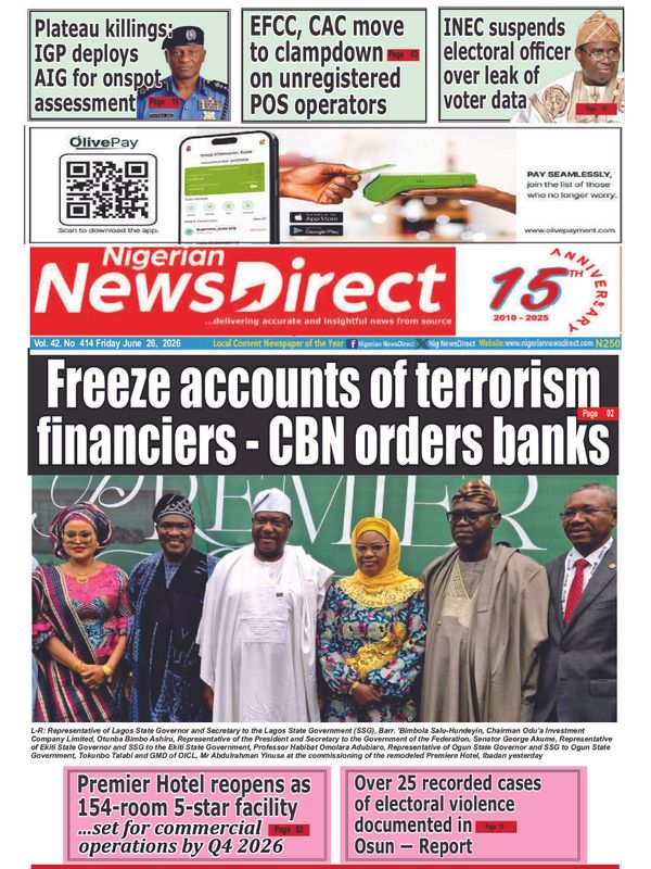 Cover of the Friday, 26 June 2026 edition