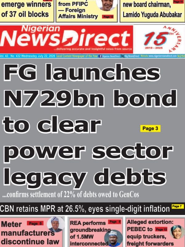 Cover of the Wednesday, 22 July 2026 edition