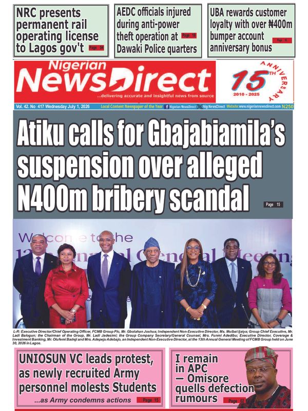Cover of the Wednesday, 1 July 2026 edition