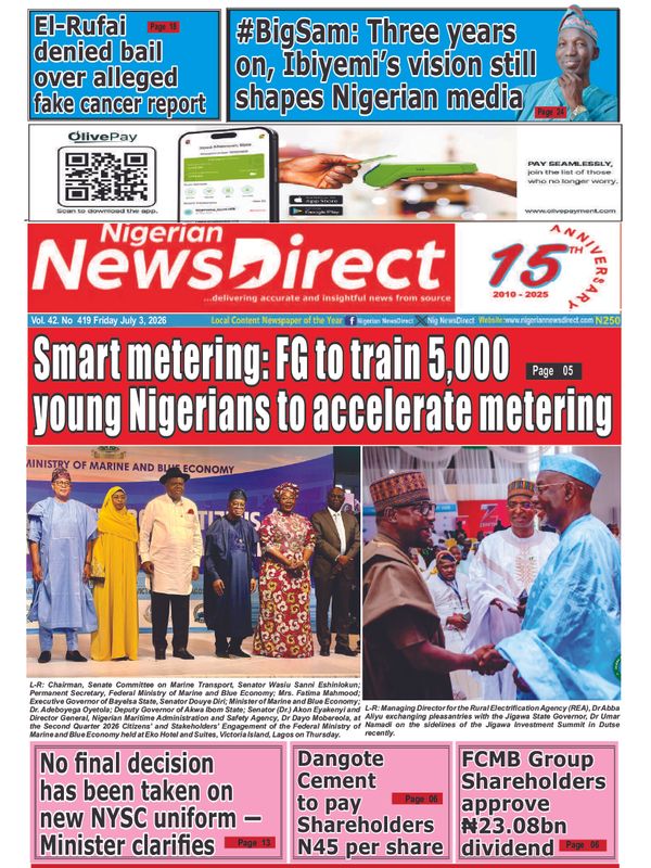 Cover of the Friday, 3 July 2026 edition
