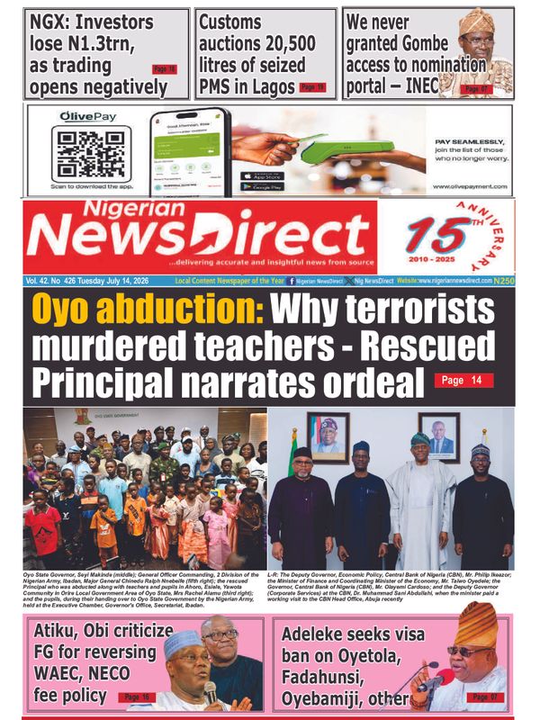 Cover of the Tuesday, 14 July 2026 edition