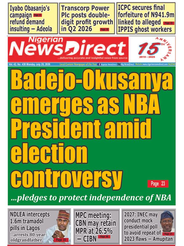 Cover of the Monday, 20 July 2026 edition