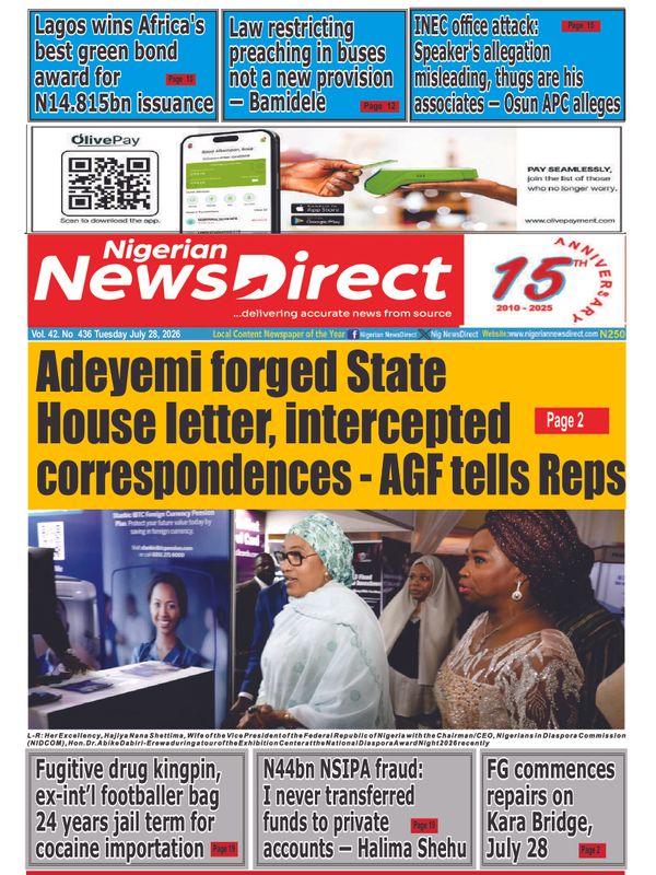 Cover of the Tuesday, 28 July 2026 edition