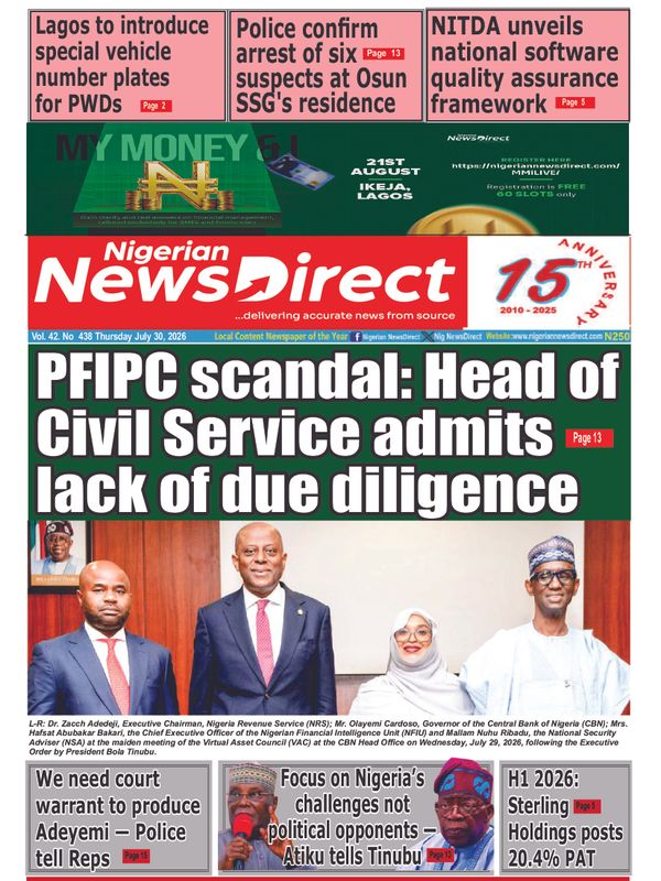 Cover of the Thursday, 30 July 2026 edition