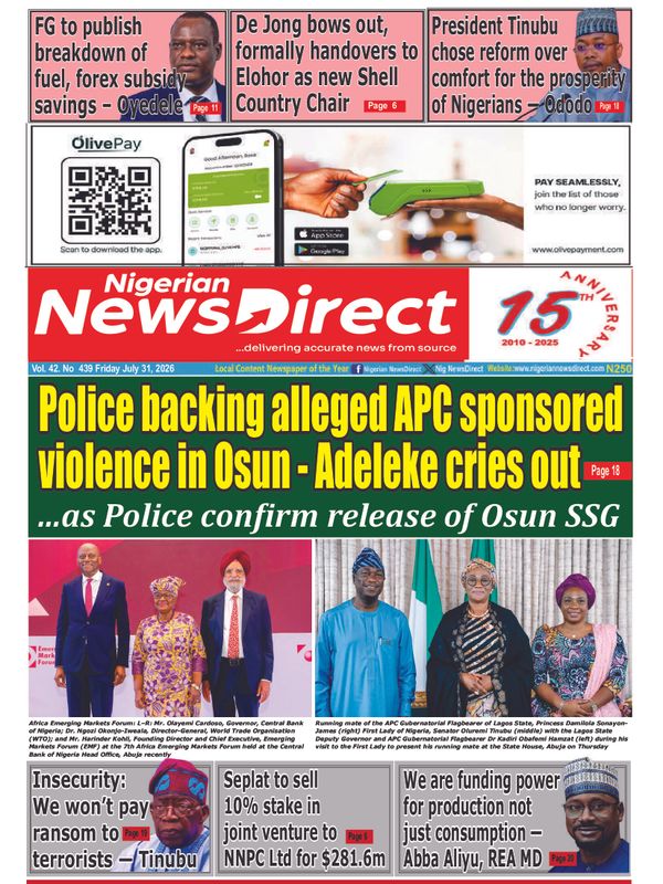 Cover of the Friday, 31 July 2026 edition