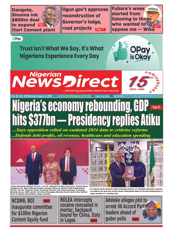 Cover of the Monday, 3 August 2026 edition