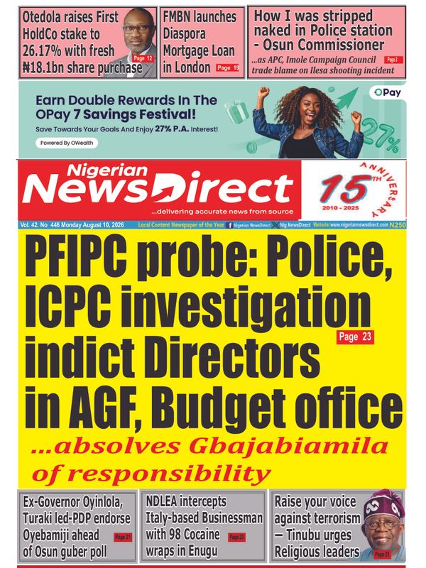 Cover of the Monday, 10 August 2026 edition