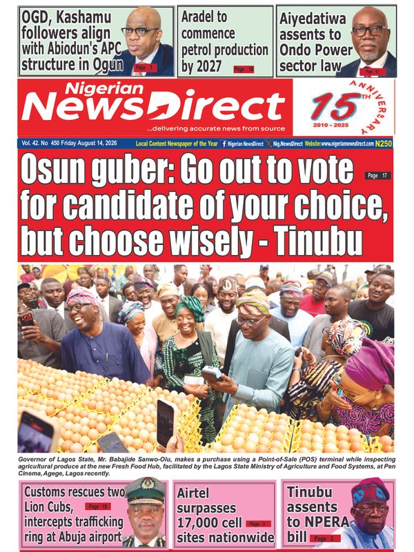 Cover of the Friday, 14 August 2026 edition