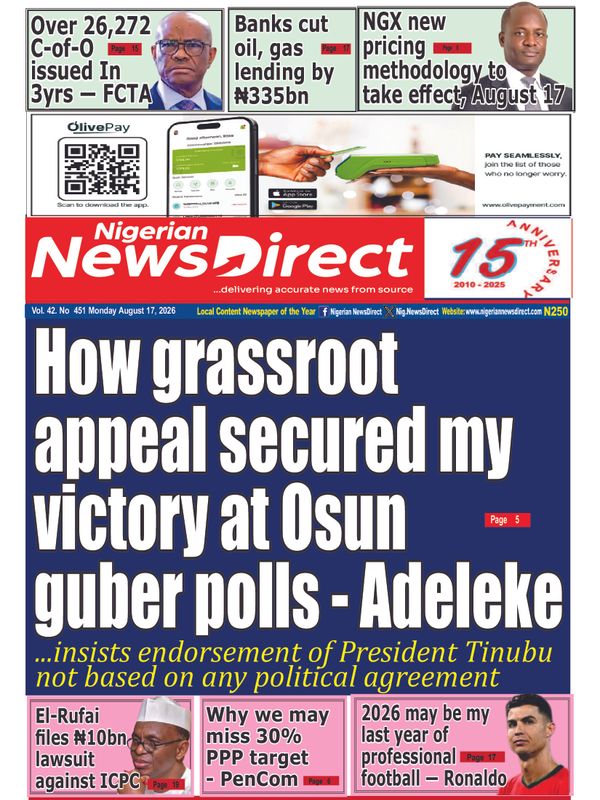 Cover of the Monday, 17 August 2026 edition