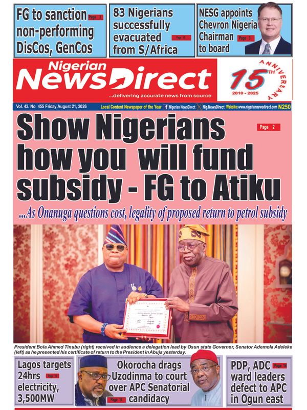 Cover of the Friday, 21 August 2026 edition