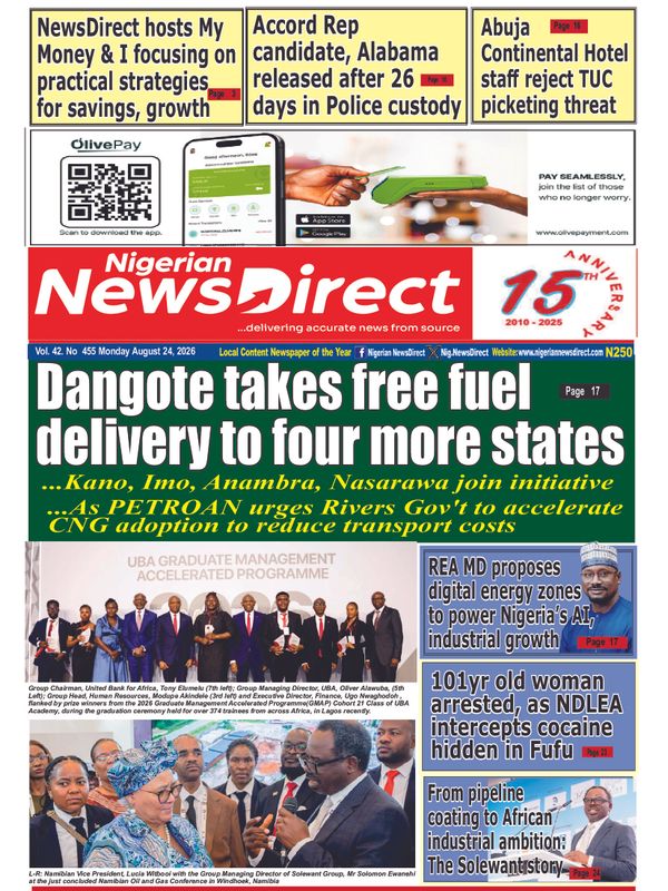Cover of the Monday, 24 August 2026 edition
