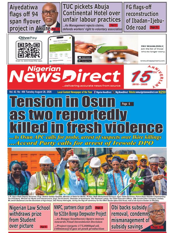 Cover of the Tuesday, 25 August 2026 edition
