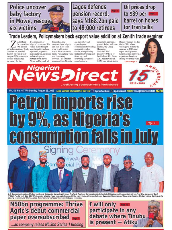 Cover of the Wednesday, 26 August 2026 edition