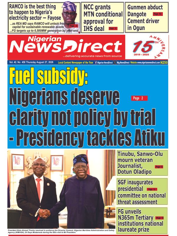Cover of the Thursday, 27 August 2026 edition