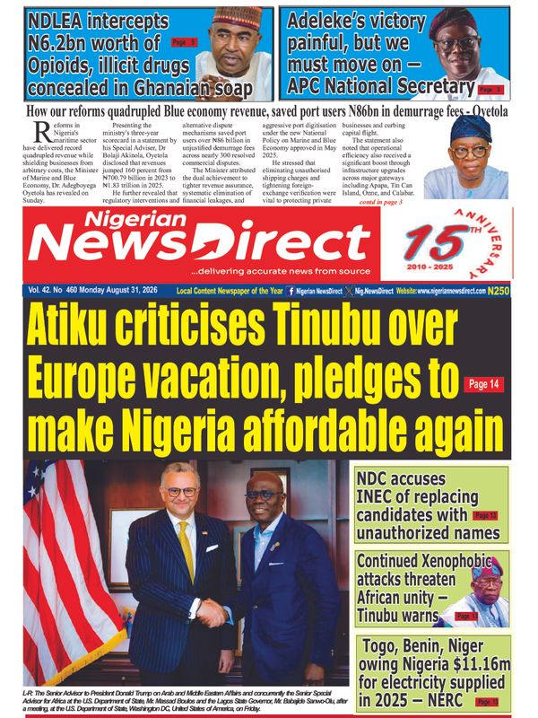 Cover of the Monday, 31 August 2026 edition