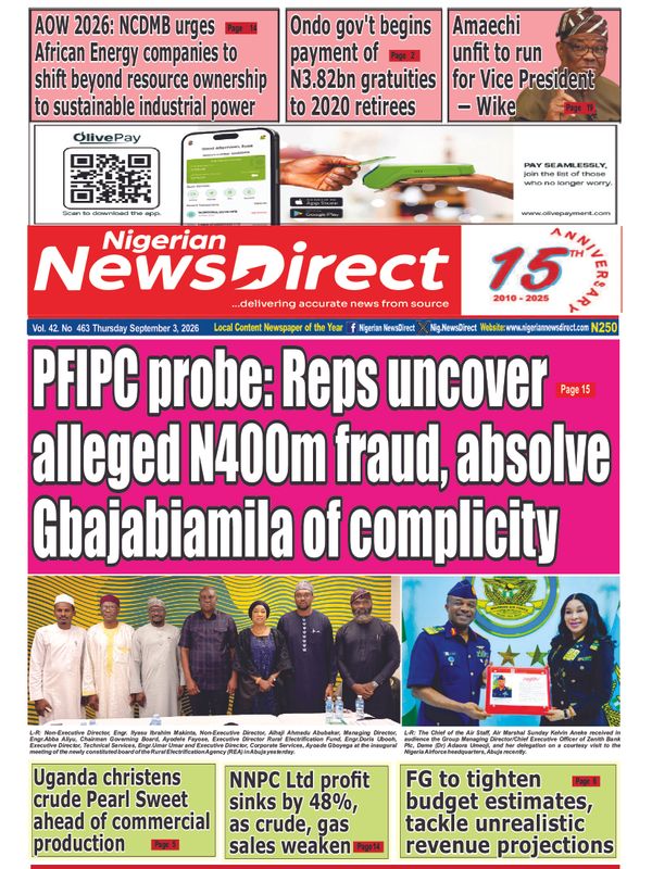 Cover of the Thursday, 3 September 2026 edition