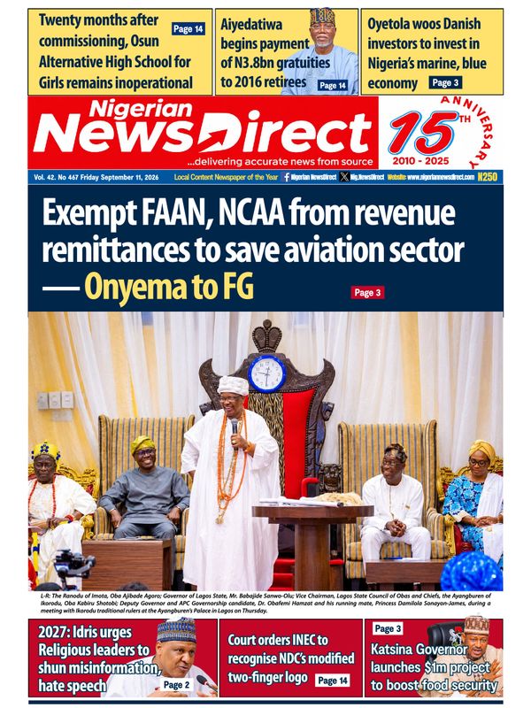 Cover of the Friday, 11 September 2026 edition