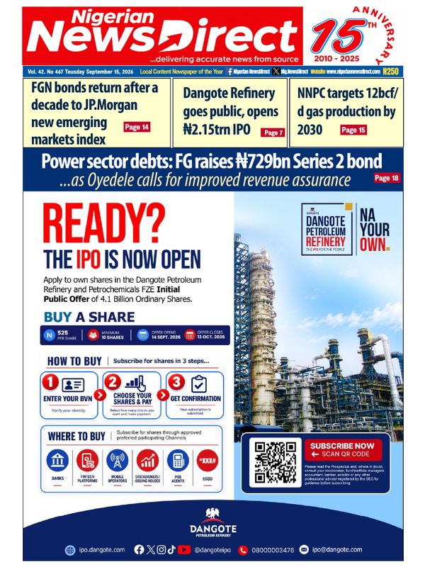 Cover of the Tuesday, 15 September 2026 edition