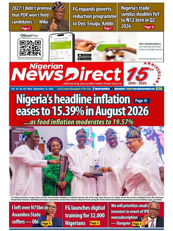 Cover of the Wednesday, 16 September 2026 edition