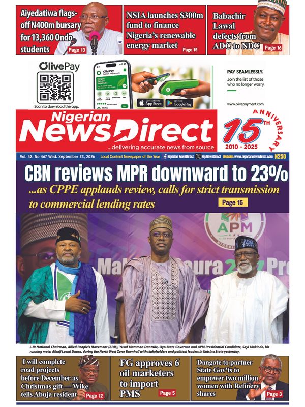 Cover of the Wednesday, 23 September 2026 edition