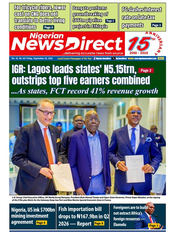 Cover of the Friday, 25 September 2026 edition