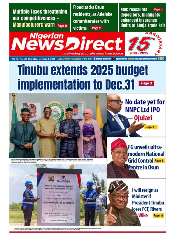 Cover of the Thursday, 1 October 2026 edition