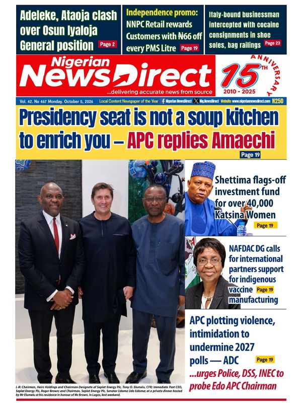 Cover of the Monday, 5 October 2026 edition