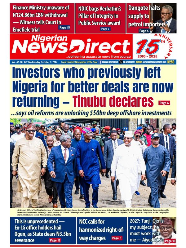 Cover of the Wednesday, 7 October 2026 edition