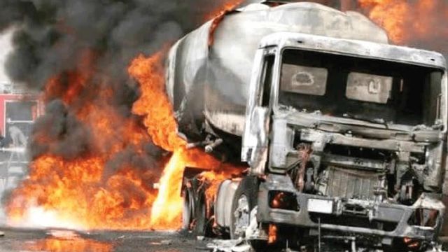 Petrol tanker, vehicles destroyed in Oyo road crash and fire