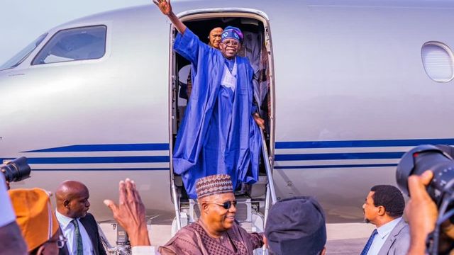 Again, Tinubu jets out of Nigeria for 10-day vacation