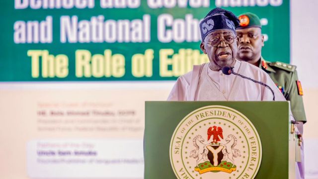 Prioritize criticisms that build Nigeria – Tinubu tells Editors