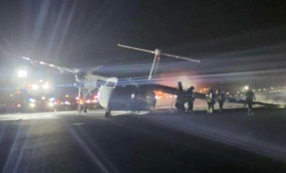 Air Canada plane skids off runway in Halifax Stanfield airport, catches fire