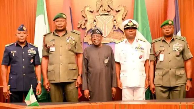 Tinubu decorates newly appointed Service Chiefs, charges them to smash emerging threats