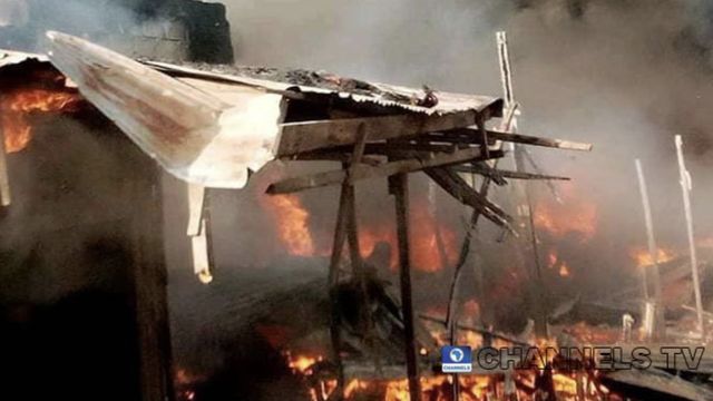 Fire guts Tejuosho wooden market in Lagos