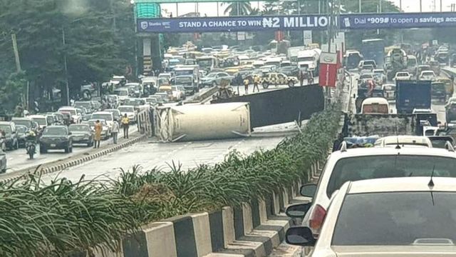Tanker crashes in Anthony Oke of Lagos state