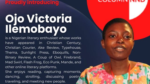 Ojo Victoria Ilemobayo is the new Graphic Designer of Poetry Column-NND