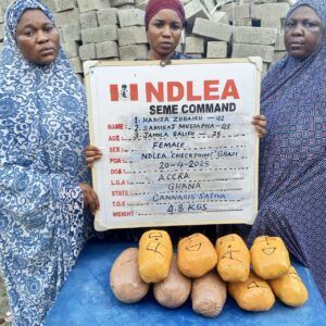 NDLEA seizes cocaine bound for Saudi Arabia, arrests three Ghanaian women for trafficking