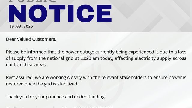 JUST IN: Power outage as national grid collapses