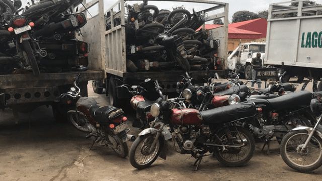 Lagos Taskforce intensifies crackdown on illegal motorcycle operations, seizes 82