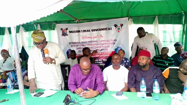 Mushin LG Chairman flags off construction of Yusuf Street road, promises solar lighting