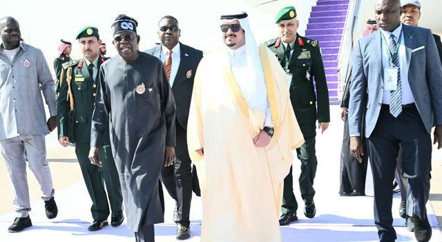 Tinubu arrives in Saudi Arabia for Joint Arab-Islamic Summit