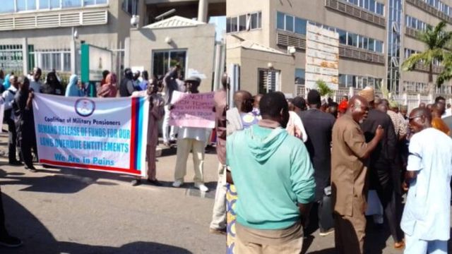 Unpaid arrears: Military retirees protest, barricade Finance Ministry entrance in Abuja