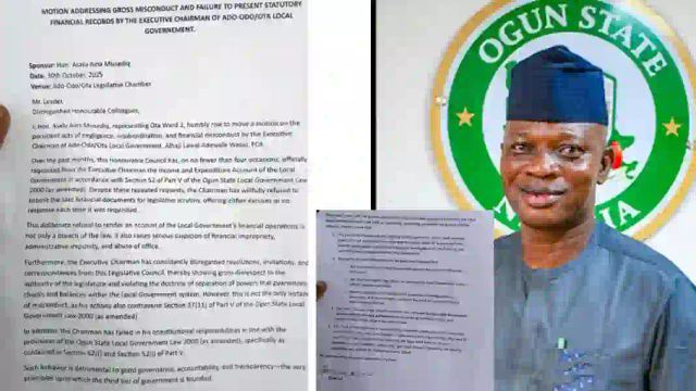 Ado-Odo/Ota LG Chair suspended over alleged financial misconduct