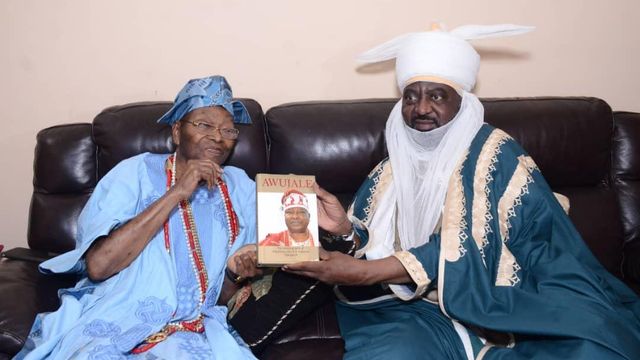 Emir of Kano in Ijebu Ode, felicitates with Awujale on 90th birthday