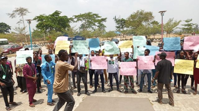 FUOYE students protest against alleged attempt to destabilise university