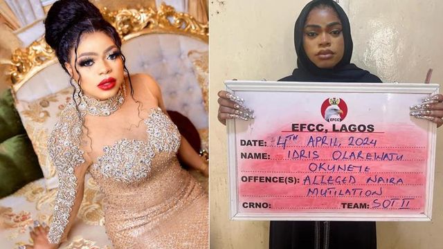 Bobrisky jailed 6 months without fine option for Naira abuse
