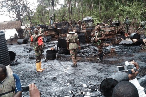Military destroys illegal refining sites, boats in aerial bombardment Rivers